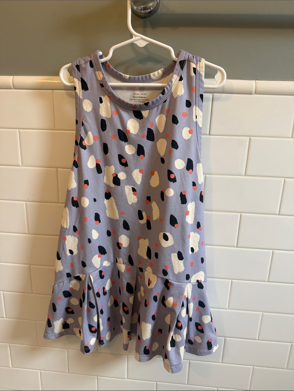 Hanna Andersson Girls Lavender Polka Dot Ruffle Dress